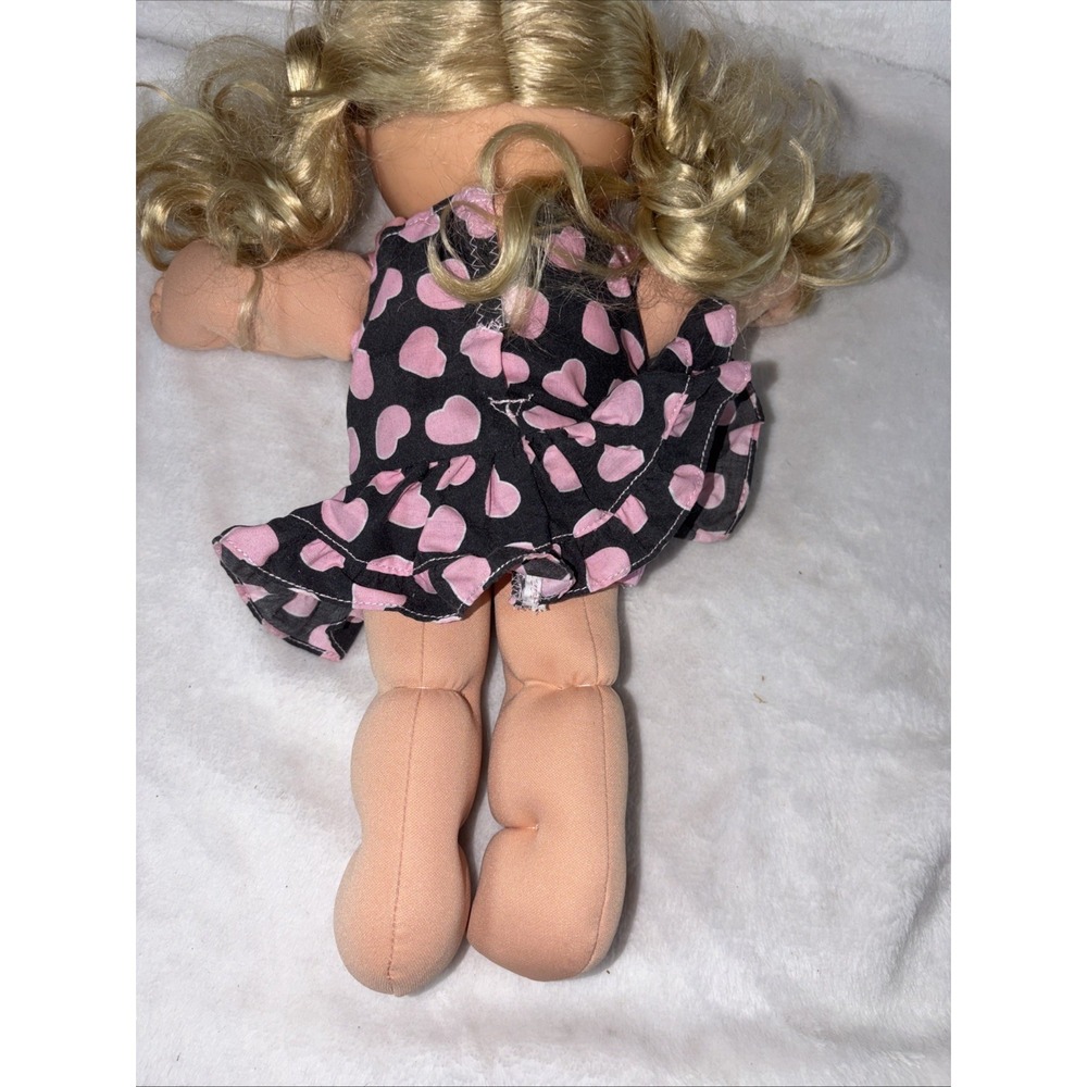 2011 Cabbage Patch Kids Doll Performer Layla Annie Pink Heart Dress Blonde 14" - Picture 7 of 12